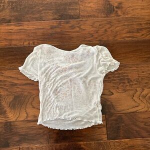 American Eagle warm tone flower top